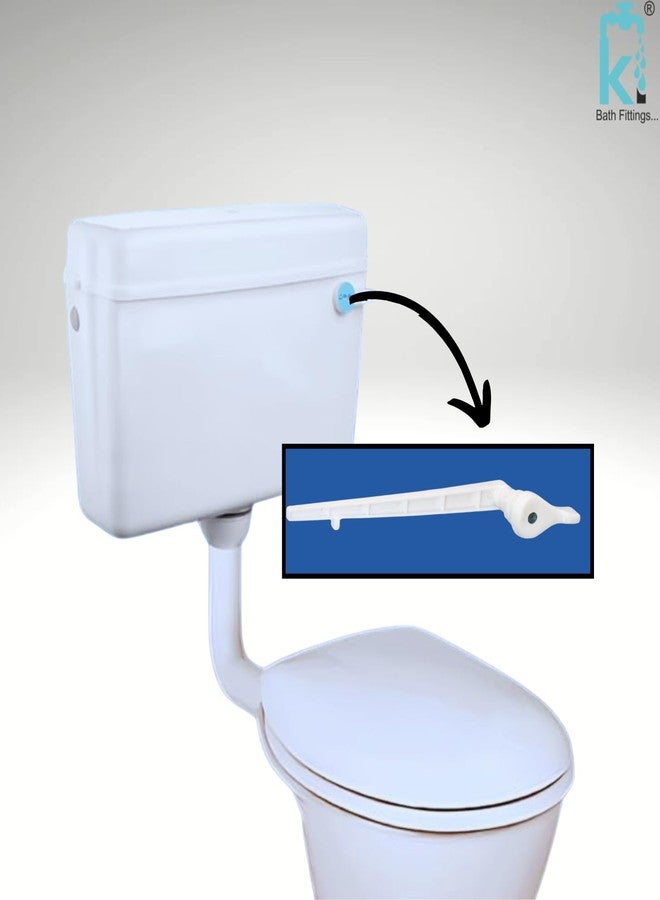 KI Plastic Toilet Flush Tank Lever Handle (Parry Type, White) - Image 2
